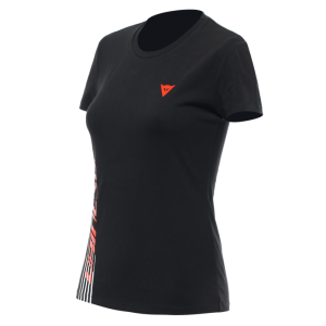 Dainese Logo Lady T-Shirt - Black/Fluo-Red